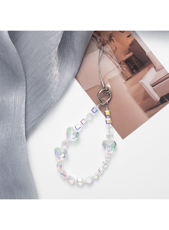 NIBEMINENT Phone Charm/ Chain Strap for Women Girls, Love Short Sleeve Cell Phone Case Lanyard Wrist Strap