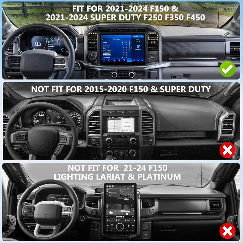 Surfcabin CNC Magnetic Truck Air Vent Phone Holder, Metal Phone Mount Cradles for F150, Compatible with Ford F150 2021-2025 & Super Duty F250 F350 F450 2021-2025 and Most Cellphones - Image 2
