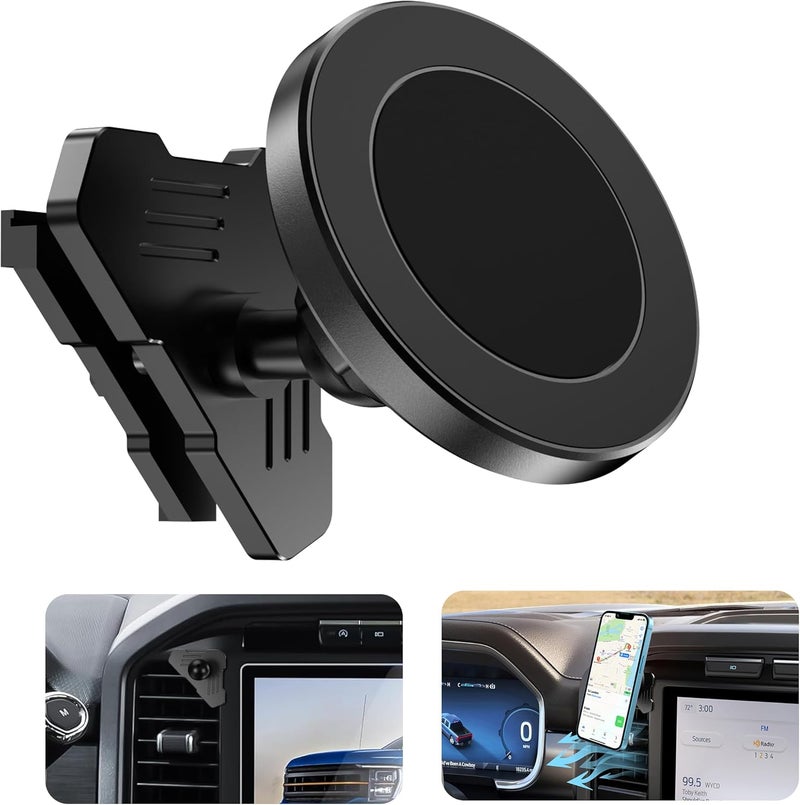 Surfcabin CNC Magnetic Truck Air Vent Phone Holder, Metal Phone Mount Cradles for F150, Compatible with Ford F150 2021-2025 & Super Duty F250 F350 F450 2021-2025 and Most Cellphones - Image 1