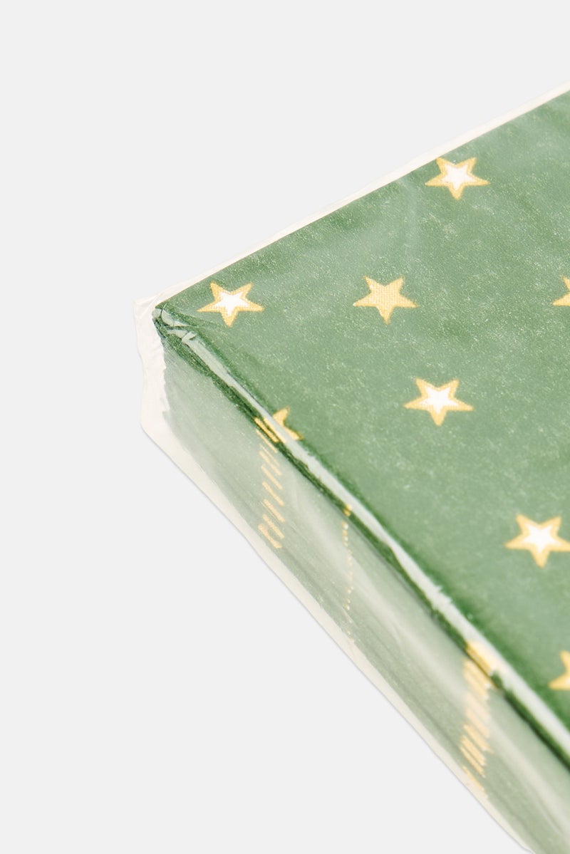 Muy Mucho 20 Pcs Merry Christmas Graphic Print Napkins, Green - Image 3