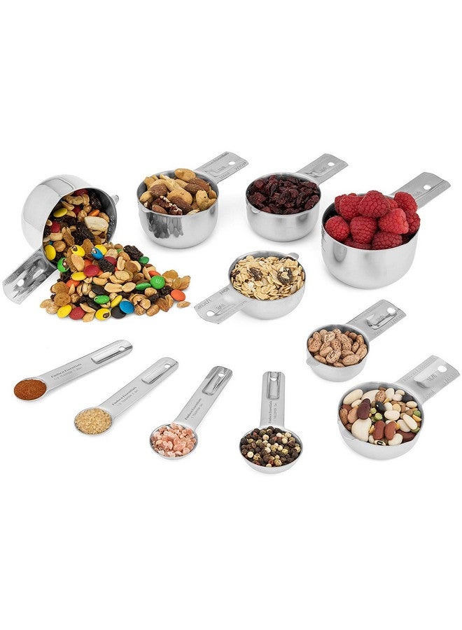 Hudson Essentials Stainless Steel Measuring Cups and Spoons Set - Stackable Set with Spout (11 Piece Set) - Image 3