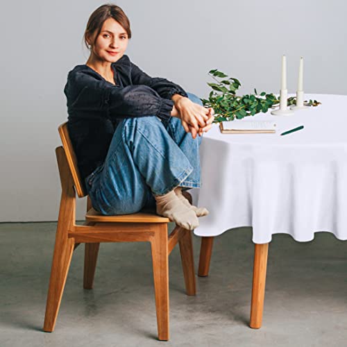 Utopia Kitchen 2 Pack Round Table Cloth [90 Inches, White] Stain and Wrinkle Resistant Tablecloth Washable Polyester Cover for Dining, Buffet Parties, Picnic and Weddings - Image 4