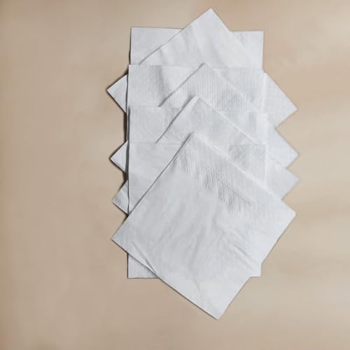 RosyDecor 200 Count Napkins 2 Ply Plain White Beverage Napkins Disposable Four Fold Cocktails Paper Napkins 4.9" X 4.9" folded for Party and Every Day Use - Image 5