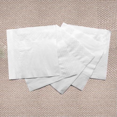 RosyDecor 200 Count Napkins 2 Ply Plain White Beverage Napkins Disposable Four Fold Cocktails Paper Napkins 4.9" X 4.9" folded for Party and Every Day Use - Image 2