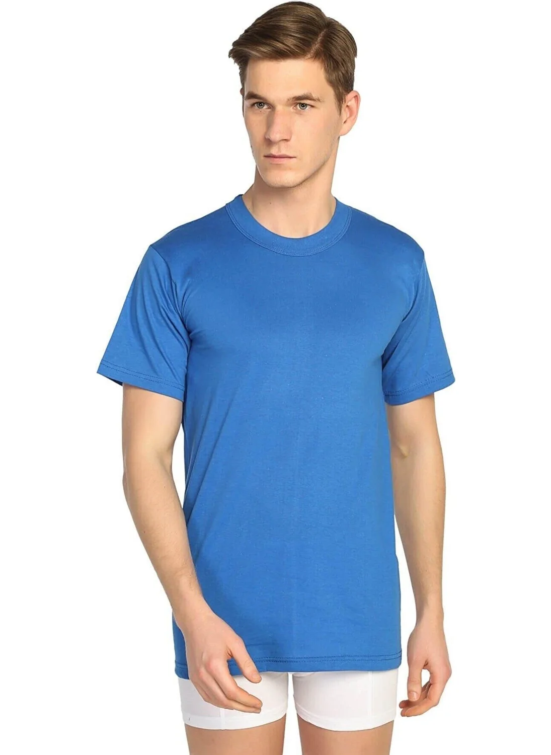 Seher Yıldızı Morning Star Men's Combed Cotton Colored Zero Collar Undershirt 003 - 6 Pieces