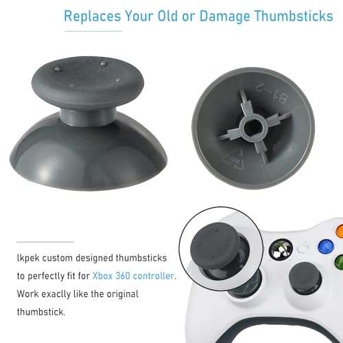 Ikpek 8 Pcs Replacement Thumbsticks for Xbox 360 Controller, Plastic Thumb Stick Joystick Grip Replacement for Xbox 360 Controller Accessories - Image 2