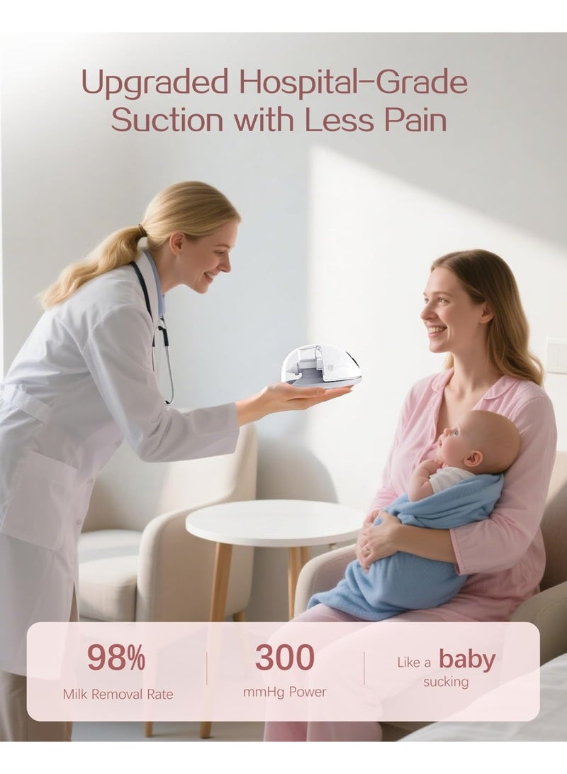 chiteng Hands Free Breast Pump, Wearable Breastfeeding Pump of Baby Heated Dustproof Base, Automatic Voice Prompts, LED Display with 4 Modes &12 Levels, Memory Function - Image 5