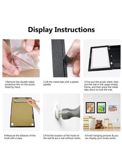 General 2Pcs Kids Art Frames Wooden Kid Artwork Drawings Storage Organizer A4 Magnetic Flip Cover Home Picture Painting Wall Art Frame  - Image 4