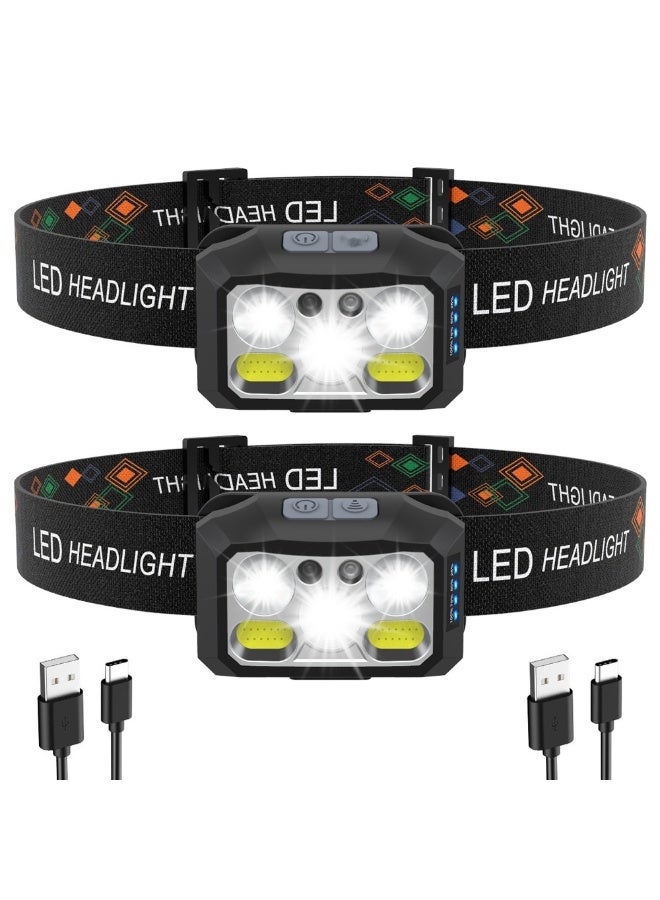 NIBEMINENT New Cross-Border 5 LED Super Bright High-Sensitivity Headlamp - Type-C Rechargeable Outdoor Headlight