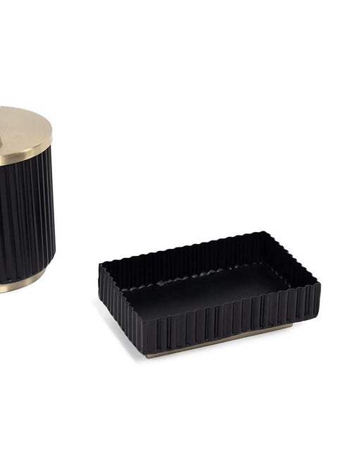 Prestige Soap Dish, Black & Gold - 12.5x8 cm
