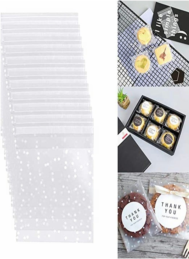 HomarKet 100-Piece Dot Frosted Candy Bags Set Clear/White 14X14cm  - Image 5