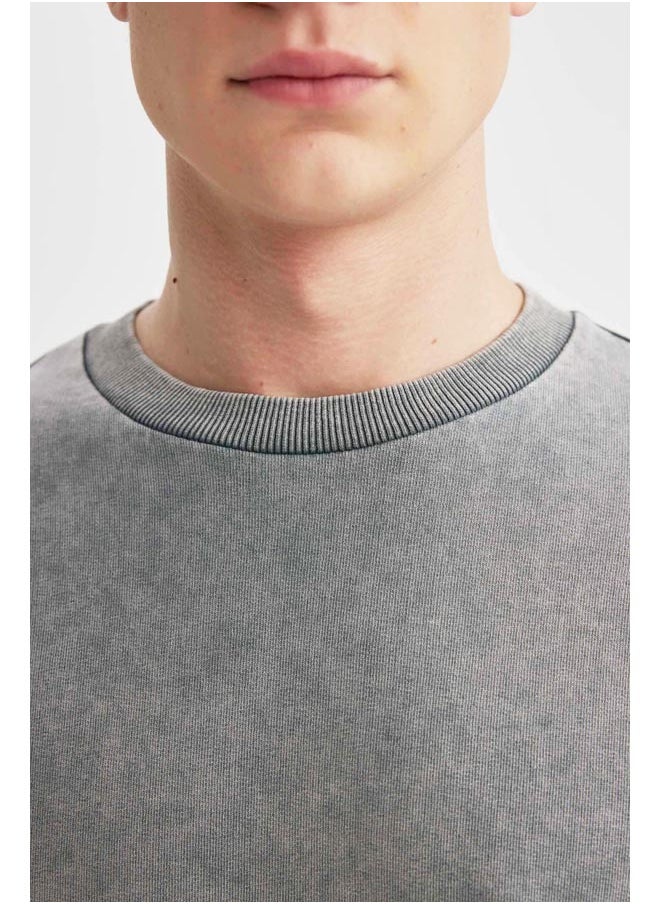 DeFacto - Man Loose Fit Crew Neck Short Sleeve Knitted T-Shirt - Image 1