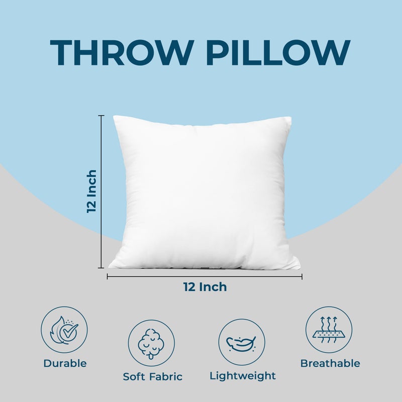 Utopia Bedding Throw Pillows (Set of 4  White)  12 x 12 Inches Pillows for Sofa  Bed and Couch Decorative Stuffer Pillows - Image 4