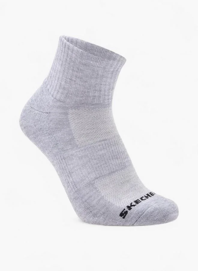 سكيتشرز Men Sports Quarter Crew Length Socks - Set of 3