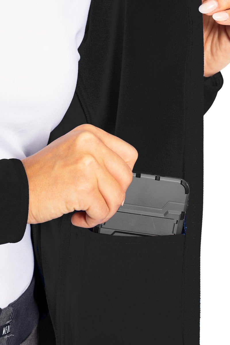 Med Couture Women's Performance Fleece Jacket with 4 Pockets and 2-Way Stretch - MC8684, XL, Black - Image 4