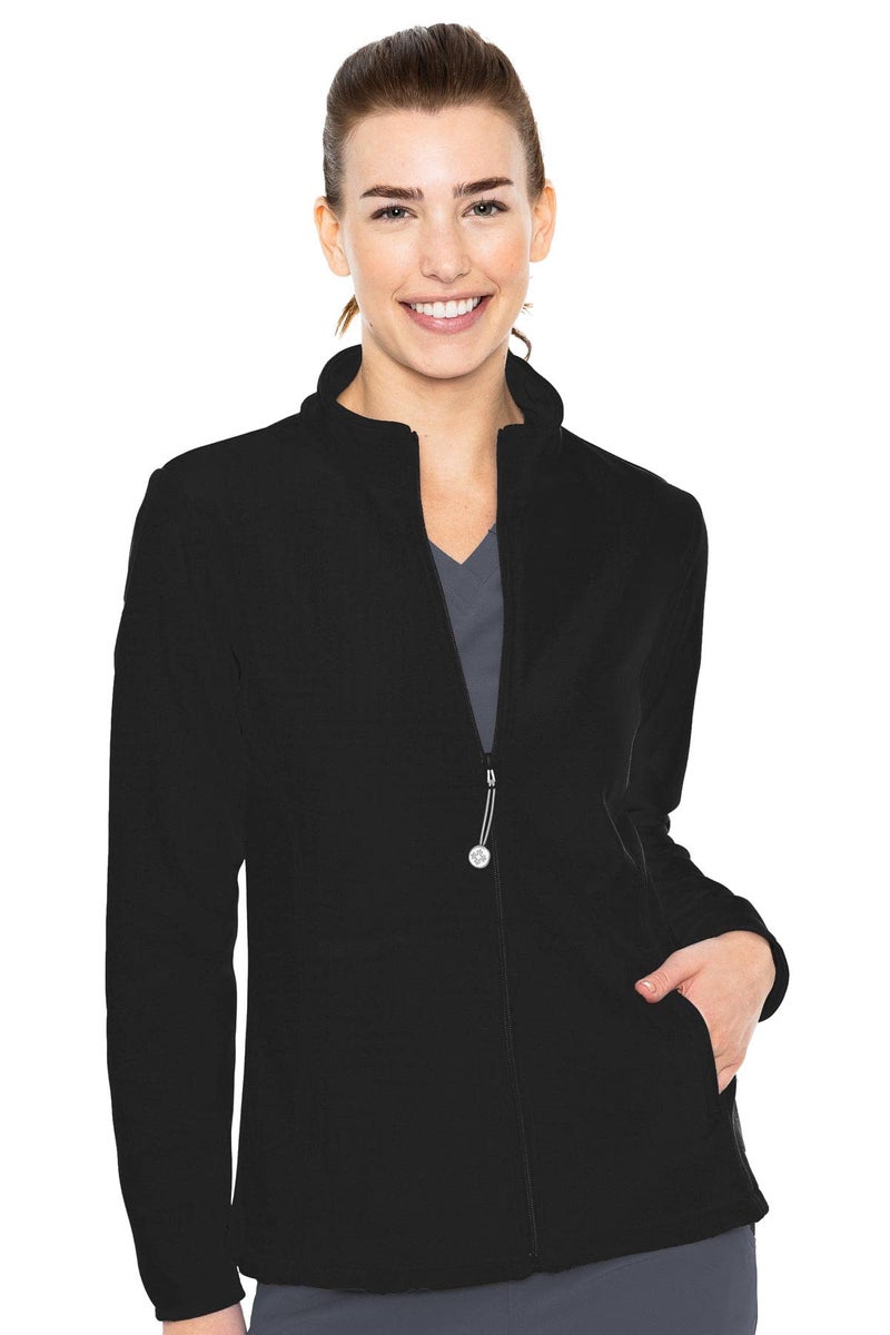 Med Couture Women's Performance Fleece Jacket with 4 Pockets and 2-Way Stretch - MC8684, XL, Black - Image 5