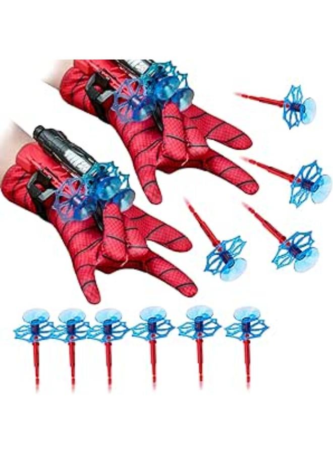 LIDEYE 2 Sets of Launcher Gloves, Kids Spider Gloves, Spider-Man Launcher Glove, Hero Launcher Hero Launcher Glove, Plastic Cosplay Gloves for Kids