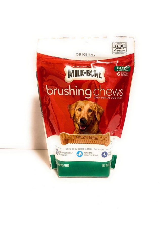 MILK-BONE Milk-Bone Original Brushing Chews, 6 Large Daily Dental Dog Treats 