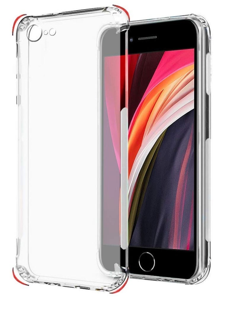 ماركة غير محددة - جراب خلفي لهاتف Apple iPhone 7/8 شفاف كريستالي شفاف مضاد للصدمات 1.5 مللي متر غطاء خلفي من البولي يوريثان مع حماية الحافة الأمامية غطاء فاخر مقاوم للصدمات - Image 1