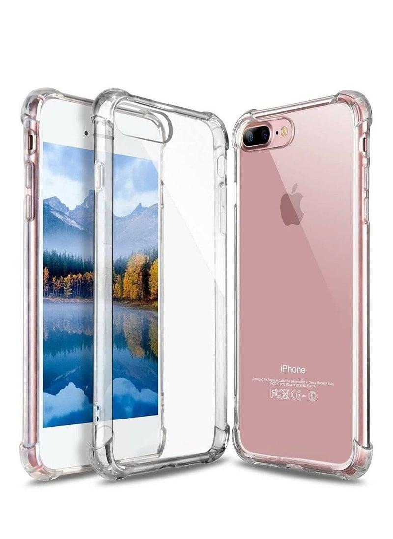 ماركة غير محددة - جراب خلفي لهاتف Apple iPhone 7/8 شفاف كريستالي شفاف مضاد للصدمات 1.5 مللي متر غطاء خلفي من البولي يوريثان مع حماية الحافة الأمامية غطاء فاخر مقاوم للصدمات - Image 1
