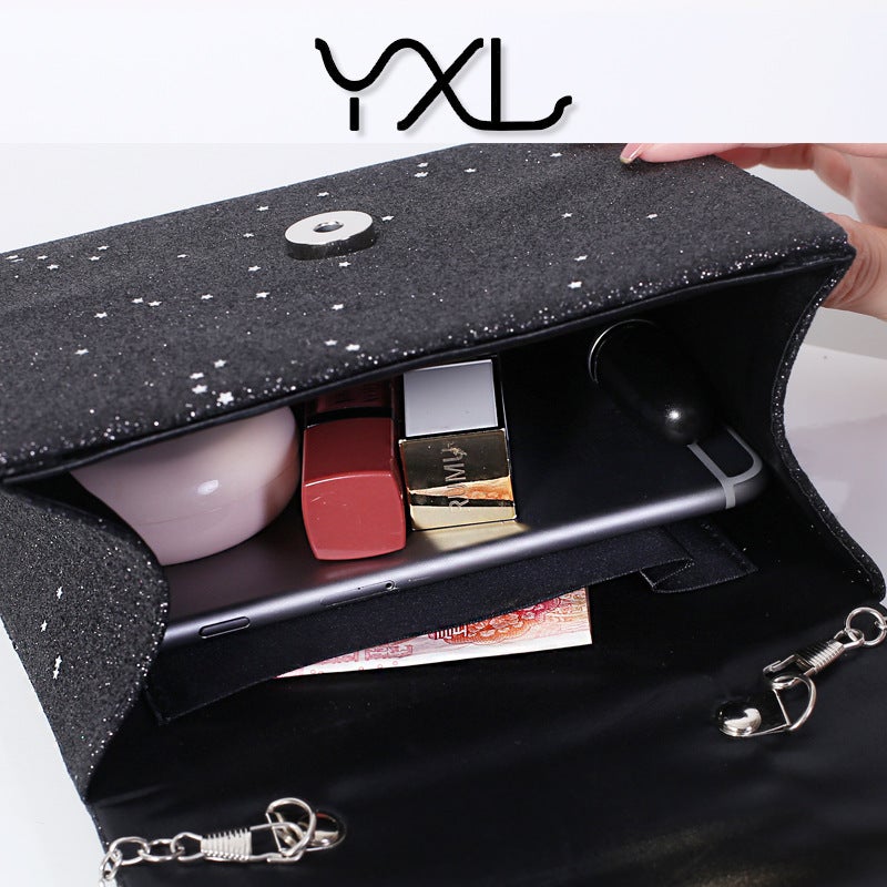 Women's Sparkling Sequin Tri-Fold Clutch Evening Bag with Flap Closure - Image 4