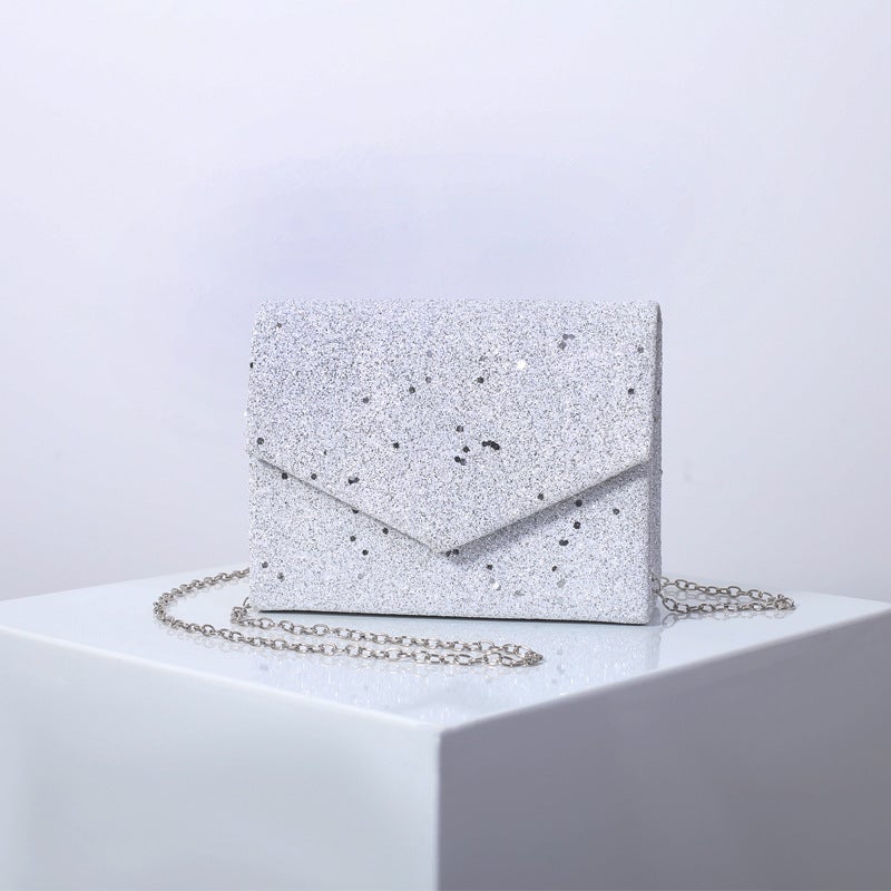 Women's Sparkling Sequin Tri-Fold Clutch Evening Bag with Flap Closure - Image 1