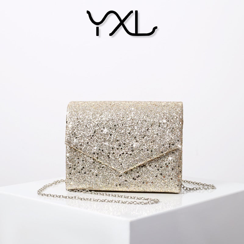 Women's Sparkling Sequin Tri-Fold Clutch Evening Bag with Flap Closure - Image 3
