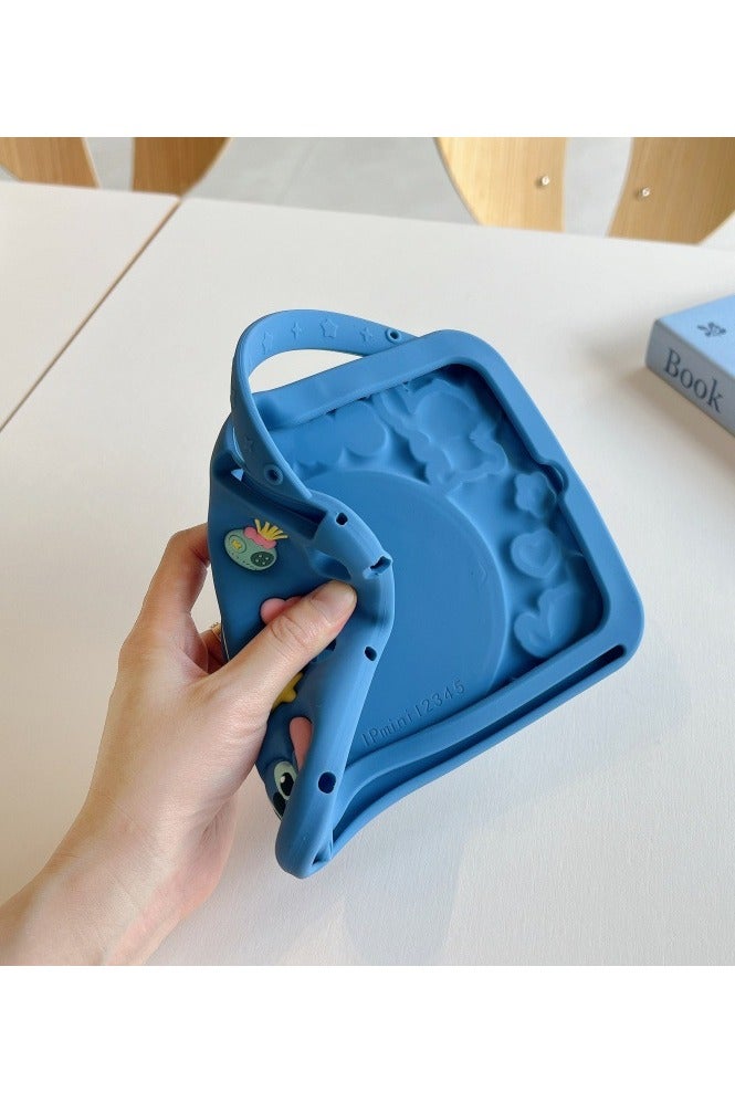 general for Xiaomi Pad 7 /7Pro Case 11.2 Inch Cute Kids Kawaii Cover Boys 3D Cartoon Stitch with Rotating Handle Stand  Soft Silicone Case - Image 4