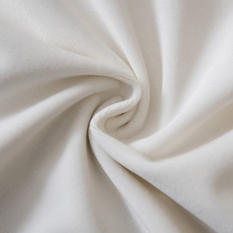 JUSPURBET Cream White Throw Pillow Covers Set of 2 Decorative 26x26 Velvet Pillow Covers for Couch Sofa Bed Soft Cushion Covers Cases with Invisible Zipper for Living Room Home Decor - Image 4