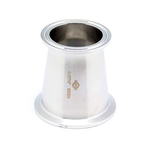 QiiMii Sanitary Tri clamp Concentric Reducer Tri Clamp Clover Fittings Stainless Steel 304 Reducer (Size: 2.5 Inch x 2 Inch) - Image 1