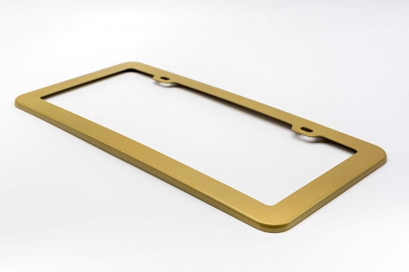 creathome 2PCs Stainless Steel License Plate Frames in Matt Gold - Image 5