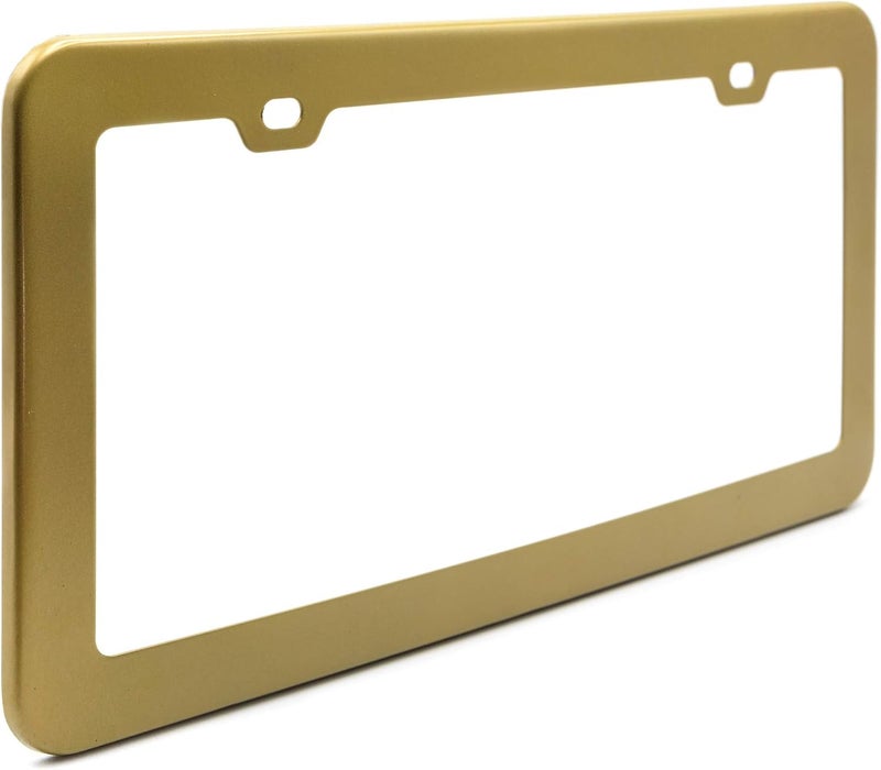 creathome 2PCs Stainless Steel License Plate Frames in Matt Gold - Image 4