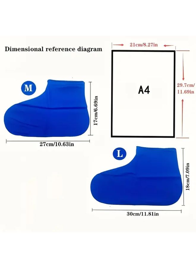 White 2Pcs Reusable Waterproof Silicone Shoe Covers Anti Slip Rain Boot Protectors - Image 2