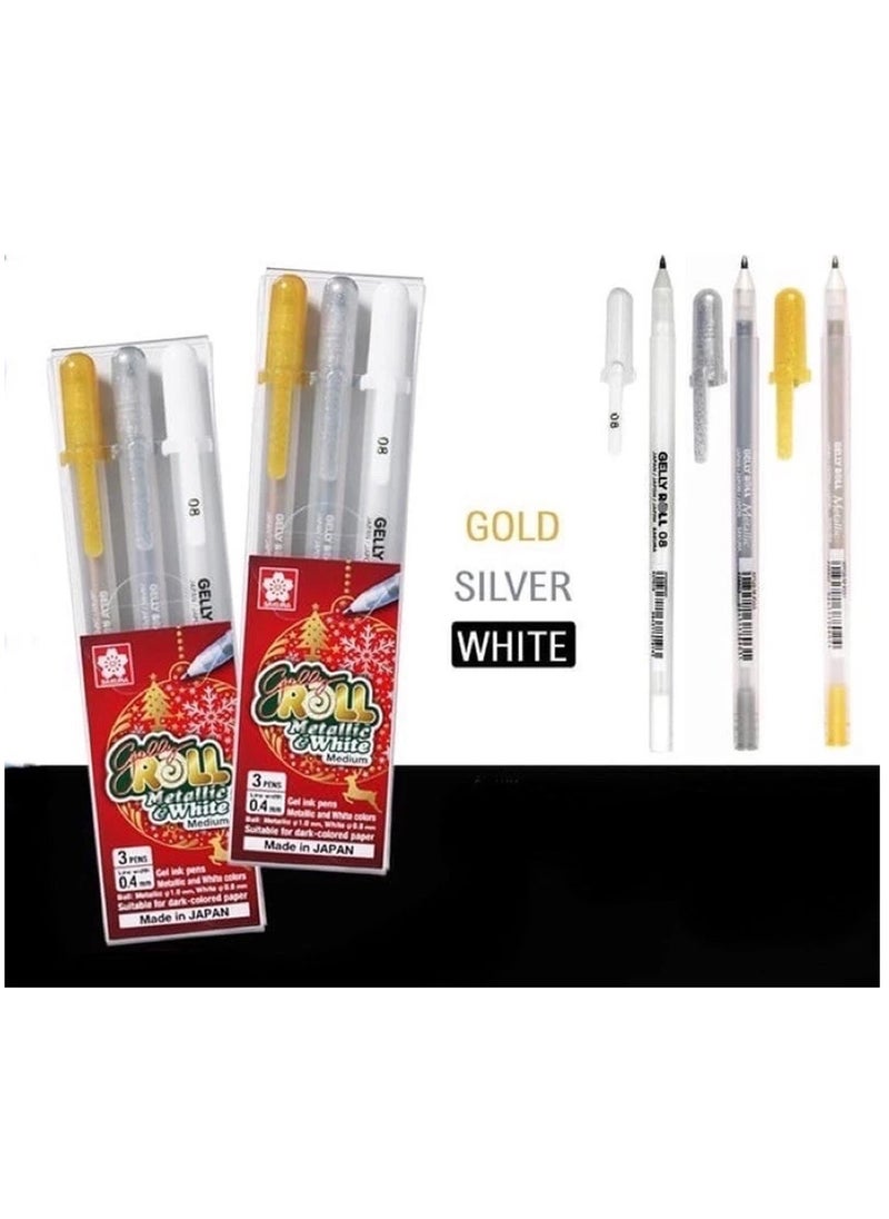 SAKURA 3-Piece Gelly Roll Gel Ink Pen For Art Metallic Colours  - Image 3