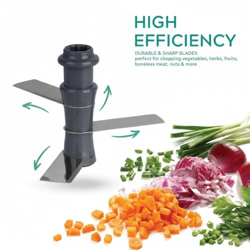 KBS Food Chopper 900ml, Steel Large Manual Hand-Press Vegetable Chopper Mixer Cutter to Cut Onion, Salad, Tomato, Potato (Pack of 1) - Image 2