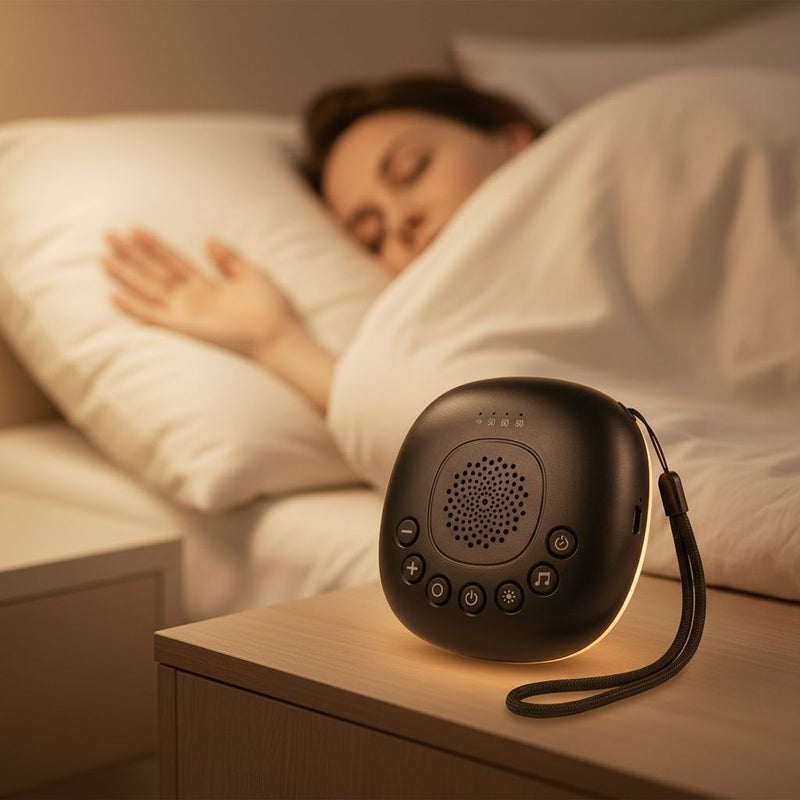 Black Sound Machine with 20 Nature Sounds for Adults Timer Compact - Image 1