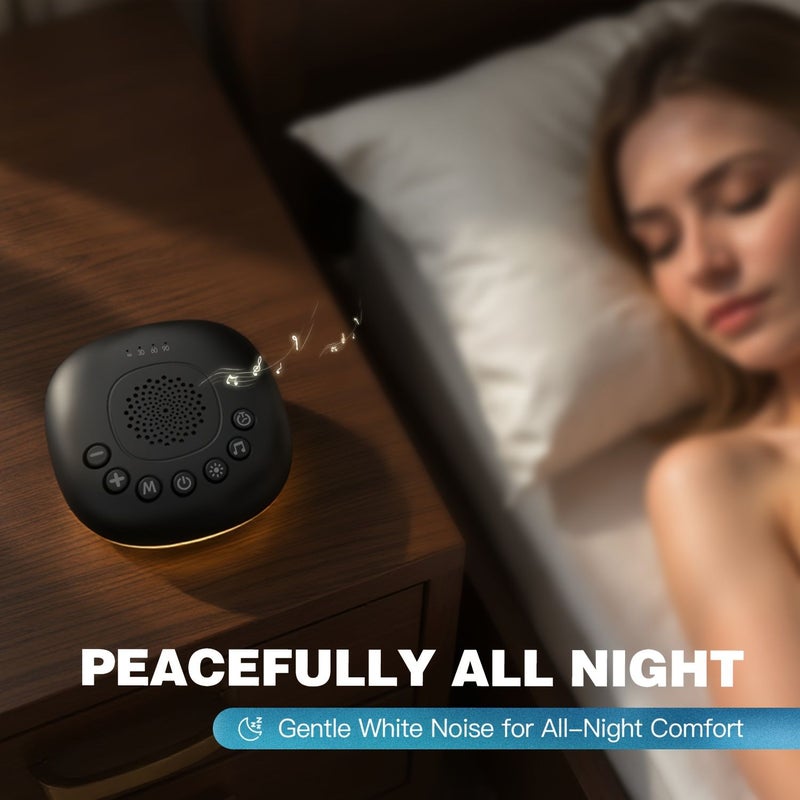 Black Sound Machine with 20 Nature Sounds for Adults Timer Compact - Image 4