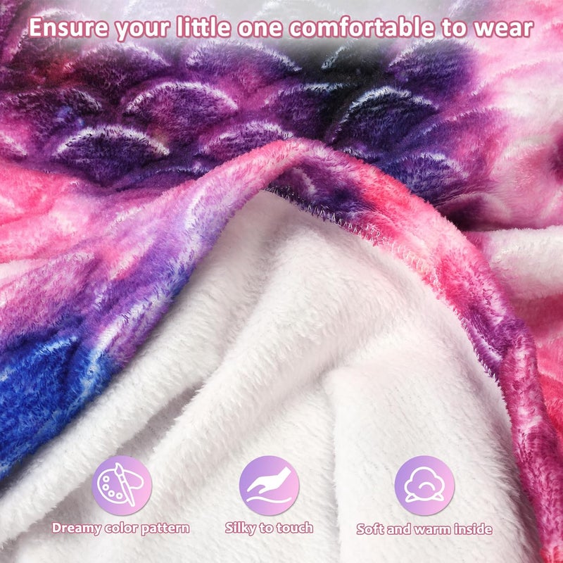 Catalonia Kids Mermaid Tail Blanket, Cozy Mermaid Sleeping Bag, Fish Scale Pattern - Image 3