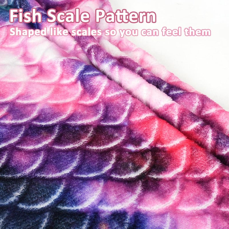 Catalonia Kids Mermaid Tail Blanket, Cozy Mermaid Sleeping Bag, Fish Scale Pattern - Image 4