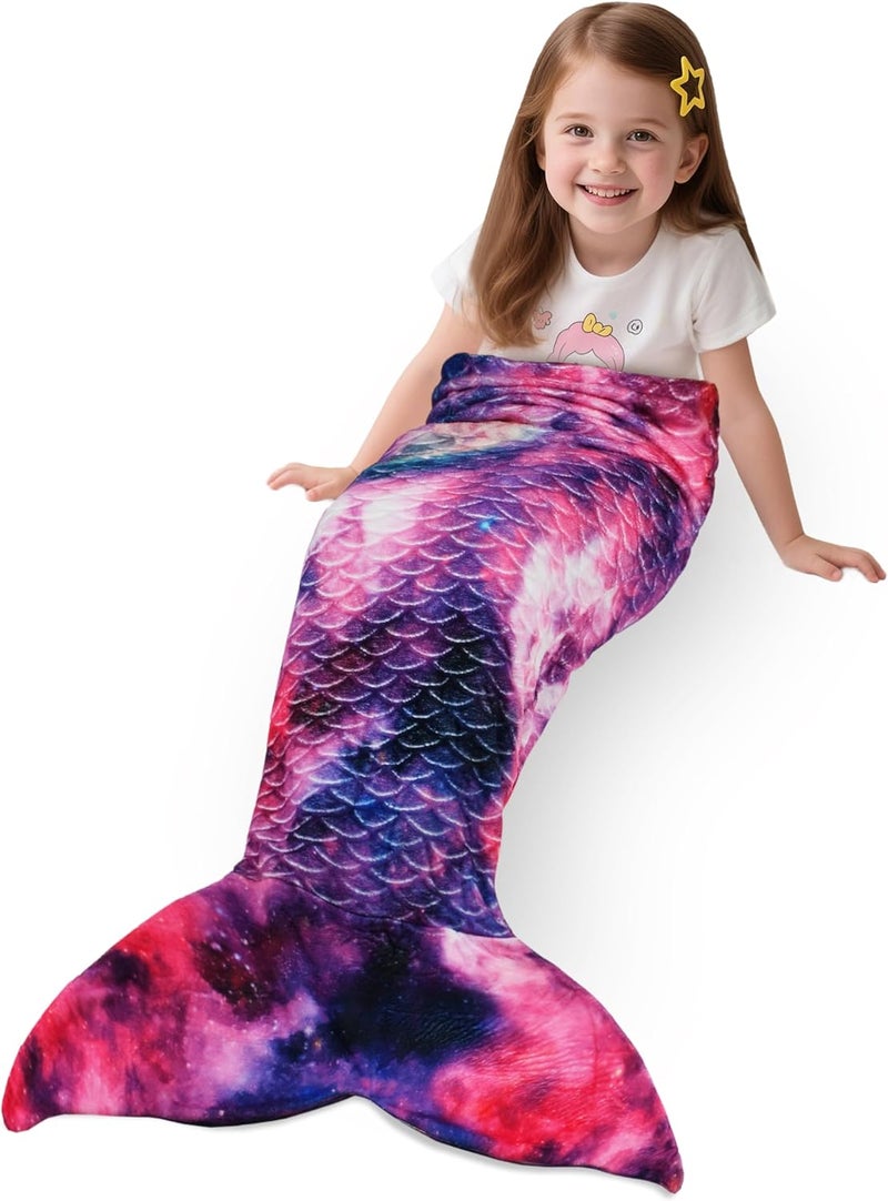 Catalonia Kids Mermaid Tail Blanket, Cozy Mermaid Sleeping Bag, Fish Scale Pattern - Image 1