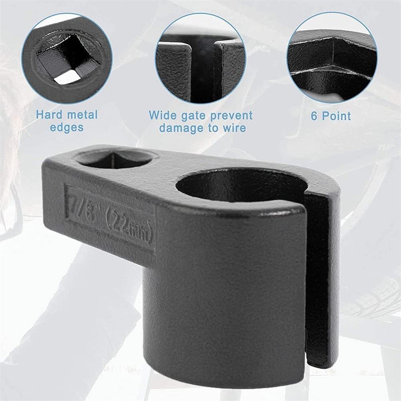 Premium Offset Oxygen Sensor Socket, 3/8-Inch Drive, 7/8-Inch (22mm) Wire Gate Accesses Sensor from The Side to Prevent Wire Damage Universal, for Most Models of Cars - Image 2