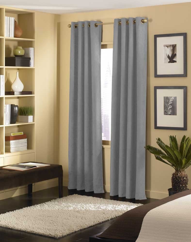 Curtainworks Cameron Grommet Curtain Panel 50 by 120 Pewter