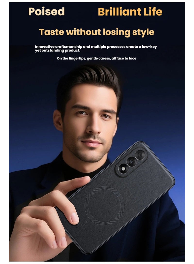 general For one plus ACE5 ultra magnetic suction vegan leather phone case lens full package thin anti-drop protection case - Image 3