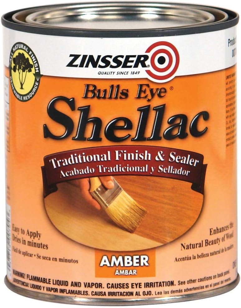 Zinsser 701 Bulls Eye Shellac Traditional Finish & Sealer, Quart, Amber