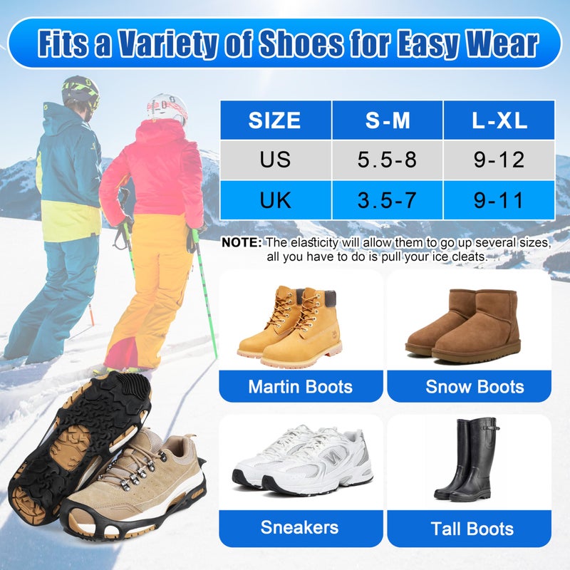 SILANON Spikeless Ice Cleats, Indoor Outdoor Snow Traction Crampons Anti-Slip Roofing Shoes Grips Grippers Slip-On Rubber Tread Overshoes Spikeless Traction Devices for Slick Wet Slippery Surfaces - Image 5