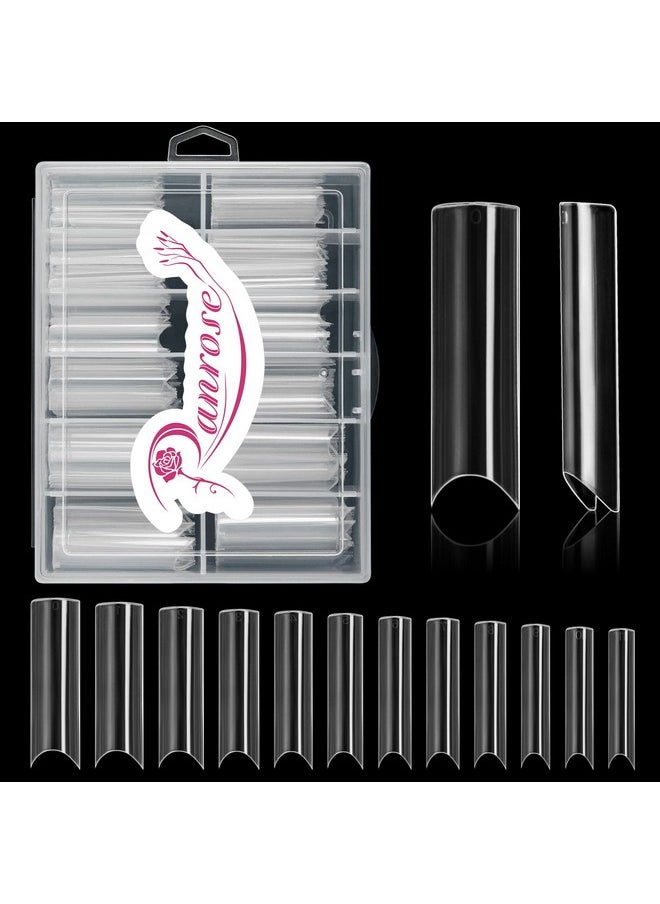 ranrose 120Pcs Extra Long Half Nail Tips C Curvexxl Super Long Half Cover Deep C Curve False Nails 12 Sizes Tapered Square Nail Tips Press On Nails With Box  - Image 2