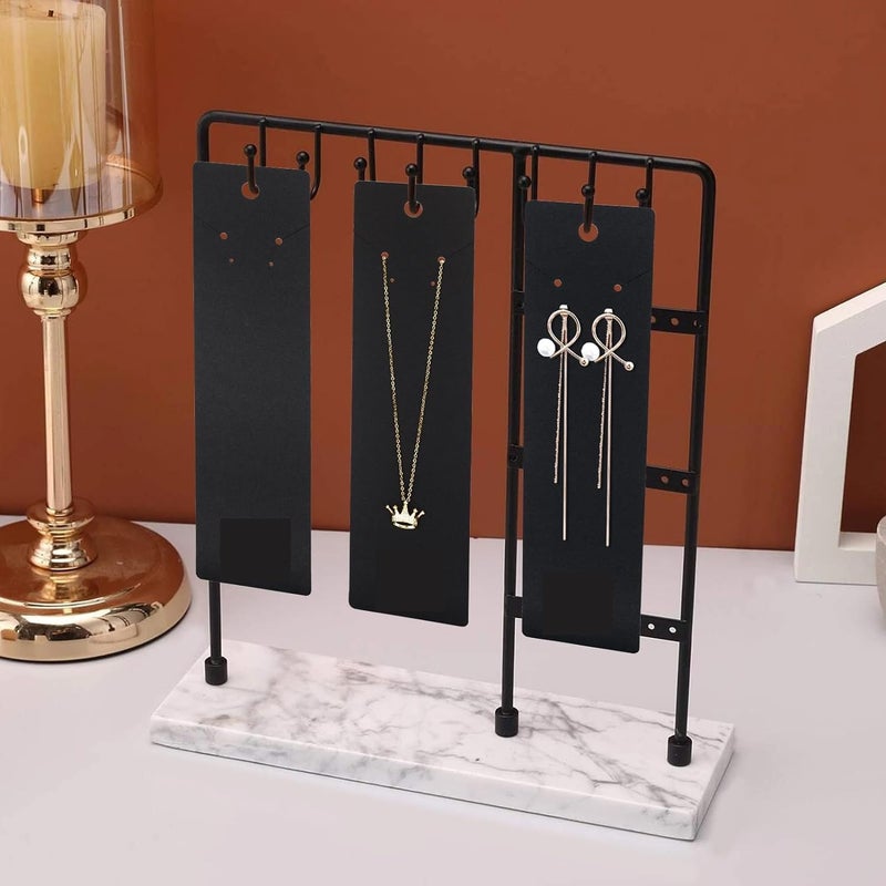 Zenomia Necklace Display Cards, 2.16'' x 8.27'' Long Jewelry Holder Cards, Black Earring Display Cards, for You Necklace Cards Hanging Tags (Black) 50Pcs - Image 5