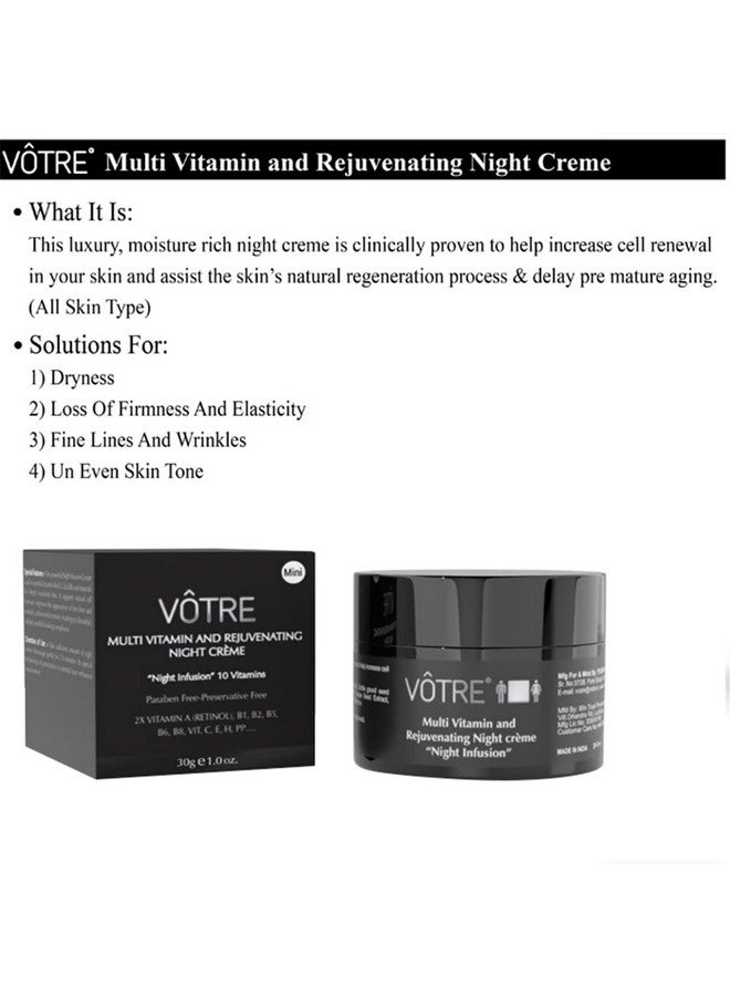 Votre Mini Multi Vitamin And Rejuvenating Night Crème Night Infusion 10 Vitamins, 30Gms - Image 5