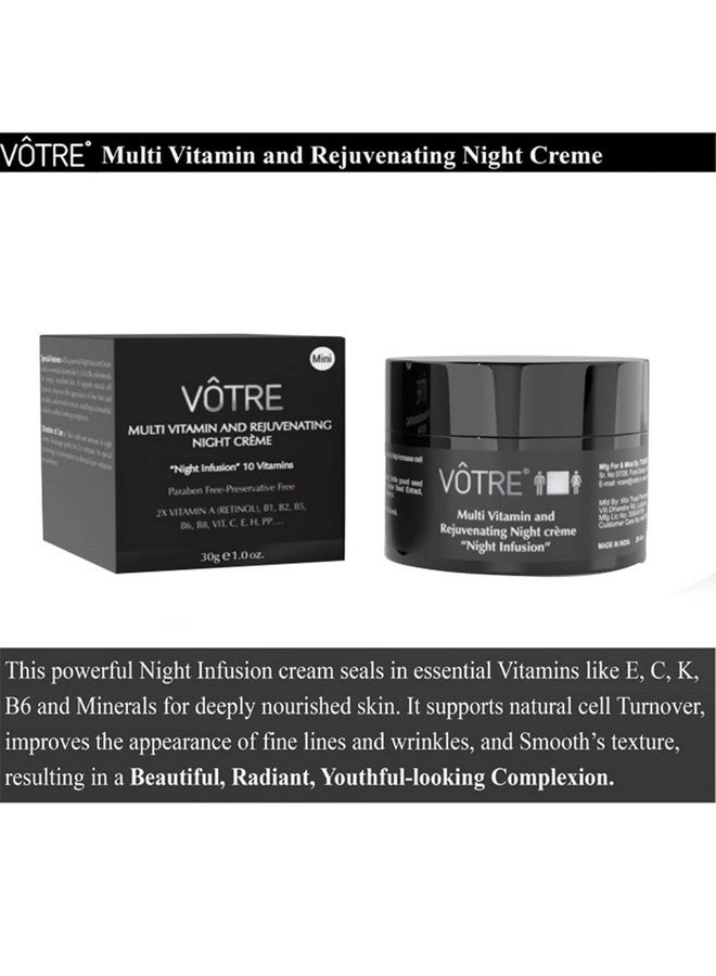 Votre Mini Multi Vitamin And Rejuvenating Night Crème Night Infusion 10 Vitamins, 30Gms - Image 4