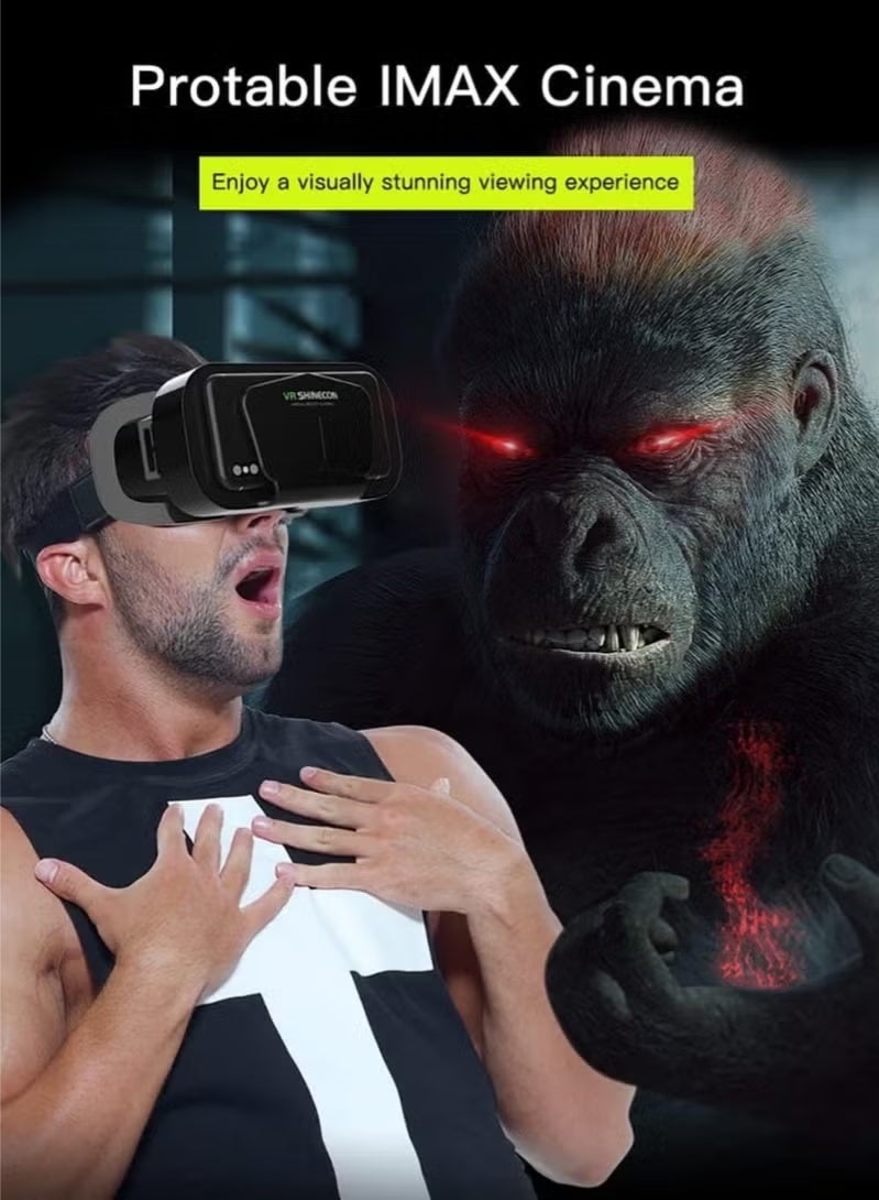 VR SHINECON VR Headset with Controller for iPhone & Android, 3D Virtual Reality Glasses for Movies & Games, Adjustable HD VR Box Fits 3.5–7.2 in (8.9–18.3 cm) Smartphones – Ultimate Gaming Gear - Image 5